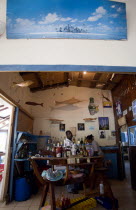 Bar and staff at beachside restaurant on Lower Bay