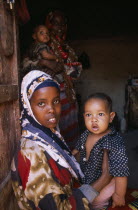 Portrait of mother and childAfrican Eastern Africa Kids Mum Somalian Soomaliya Children