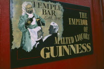 Advertisment for Guiness outside pub in the Temple Bar area. Eire Republic Ireland Eire Republic Ireland Eire Republic Ireland Eire Republic Ireland Eire Republic Ireland