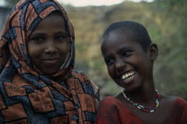 Portrait of two village girls near Baidoa.