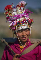 Portrait of Akha tribeswoman.