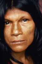 Portrait of Shuar Indian woman.