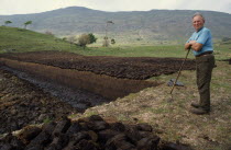 Peat cutter.Eire Ireland Republic  Eire Ireland Republic  Eire Ireland Republic  Eire Ireland Republic  Eire Ireland Republic