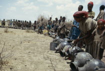 Galla people waiting for water during drought.