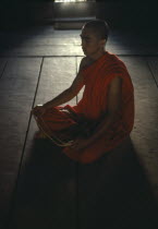 Meditating monk.Burma Myanmar