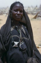 Young Touareg woman.  Head and shoulders portrait.