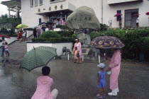 Unification Observatory.  South Koreans have their photographs taken at the border with North Korea.