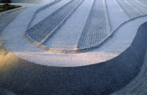Zen garden  detail of raked gravel.Zen Collection