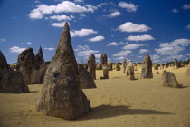 Rock Pinnacles in desert landscape.