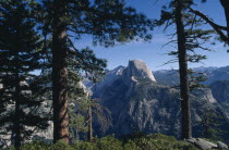 Yosemite National Park. Half Dome rock and valley.