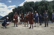 Competitors in archery competition.