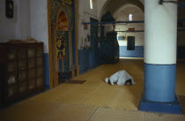 Man at prayer in village mosque near Aswan. Moslem