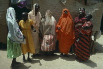 Beni Amer Beja nomad women and children wearing colourful clothes. Colorful