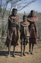 Pokot women wearing traditional bead jewellery.Cultivators and pastoralists.  Cattle indicate wealth and are used for barter  milk and butter rather than meat.  Cultivators and pastoralists.  Cattle...
