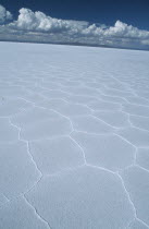 Salar de Uyuni. Close up of salt pan patterns