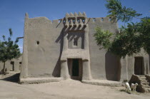 Traditional 17th to 18th Century adobe mud brick two storey house of a Marabout