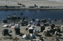 Washing industry on the banks of the Yamuna River.