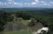 Elevated view over Mayan site.