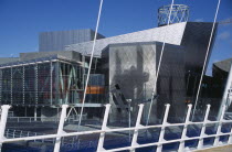 Exterior view of the Lowry Arts Centre seen from the footbridgeCenter