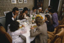 Jewish family having Seder meal