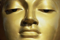 Close up of a Golden Buddha s face