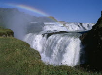 Also known as the Silver Waterfall with rainbow seen through water spray.