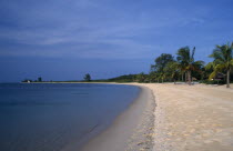 Sandy beach and shoreline stretching toward the horizon.