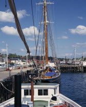 NOVA SCOTIA Lunenburg     Fisheries Museum of the Atlantic dock side  tall mast yacht boats