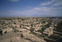 View from the fortress over the ancient mud city architecture