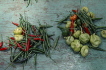 Mixed chillies on Sir Selwyn Clarke Market in Mahe town