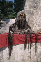 Portrait of a Saddhu with excessively long hair sitting outside Pashupatinath Temple  dread locks