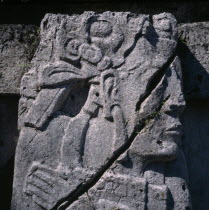 Close up of Mayan carving at The Palace