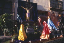 Children re-enacting stations of the cross on Easter Friday.