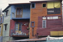 La Boca.  Brightly painted houses in the old port district.