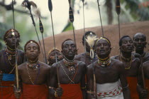 Masai warriors dancing.