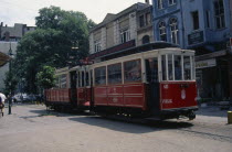 Tunel Tram on Istiklal Caddesi or Independence Avenue in the Beyoglu district of the city.EurasiaGrande Rue de Pra