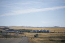 Hutterite farming colonies near Raymond in Southern Alberta.  Hutterites are a communal branch of Anabaptists forming male dominated rural colonies.