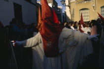 Semana Santa  Easter procession with hooded Penitent