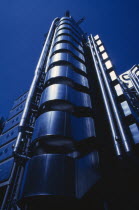 The exterior of the Lloyds building at night