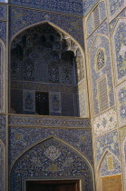 Mosque detail of ornate walls and archwaysEsfahan  Isfahan