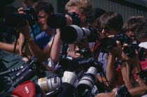 Press photographers at the Wimbledon Tennis Championships