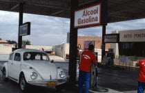 Service station selling Alcool Gasolina, Gasoline produced from sugar.