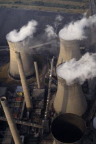 Thorpe Marsh power station cooling towers seen from above