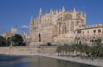 Palma. La Seo Cathedral with the Almudaina Palace in the background  Mallorca