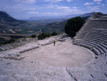 Ruins of a Greek amphitheatre at Segesta.