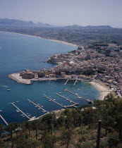 East view over the town of Castellammare del Golfo  A leading port during Arab Norman era.
