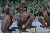 Men pour very hot aji / red pepper juice down nostrils to cure their hangovers after the festivalTukano / Makuna     Indigenous Tribes  rio Piraparana North West Amazonia Amazon American Colombian So...