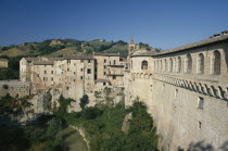 Palazzo Ducale exterior walls  built for Duke Federico da  Montefeltro the ruler of Urbino between 1444 and 1482.