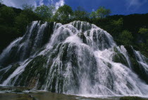 Jura. Waterfall cascading over rocks