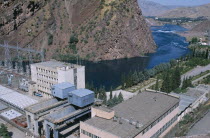 General view of the hydroelectric power station.hydropower